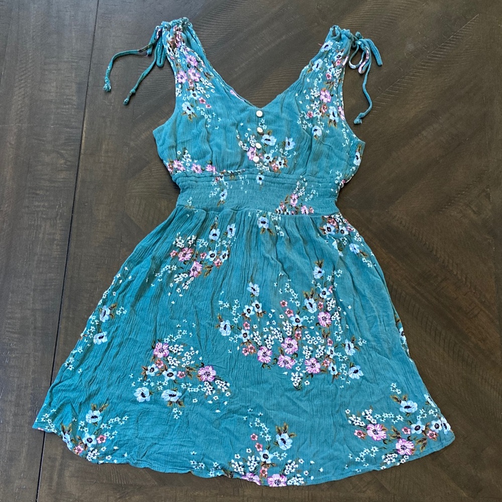 Aeropostale teal floral dress